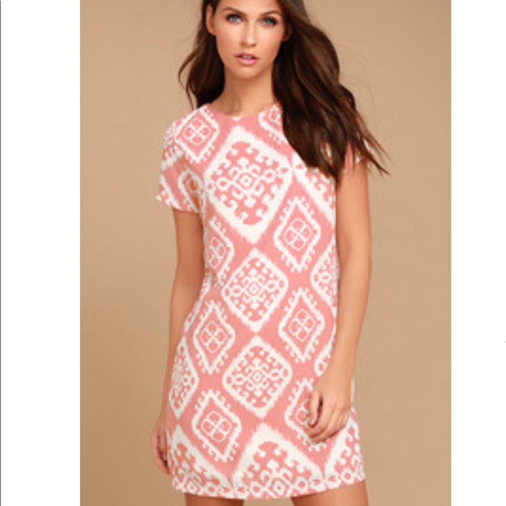 Lulus || Pink & White Shift Dress
